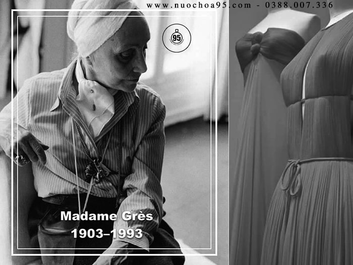 Hình ảnh bà Madame Alix Grès và những bộ váy do bà thiết kế