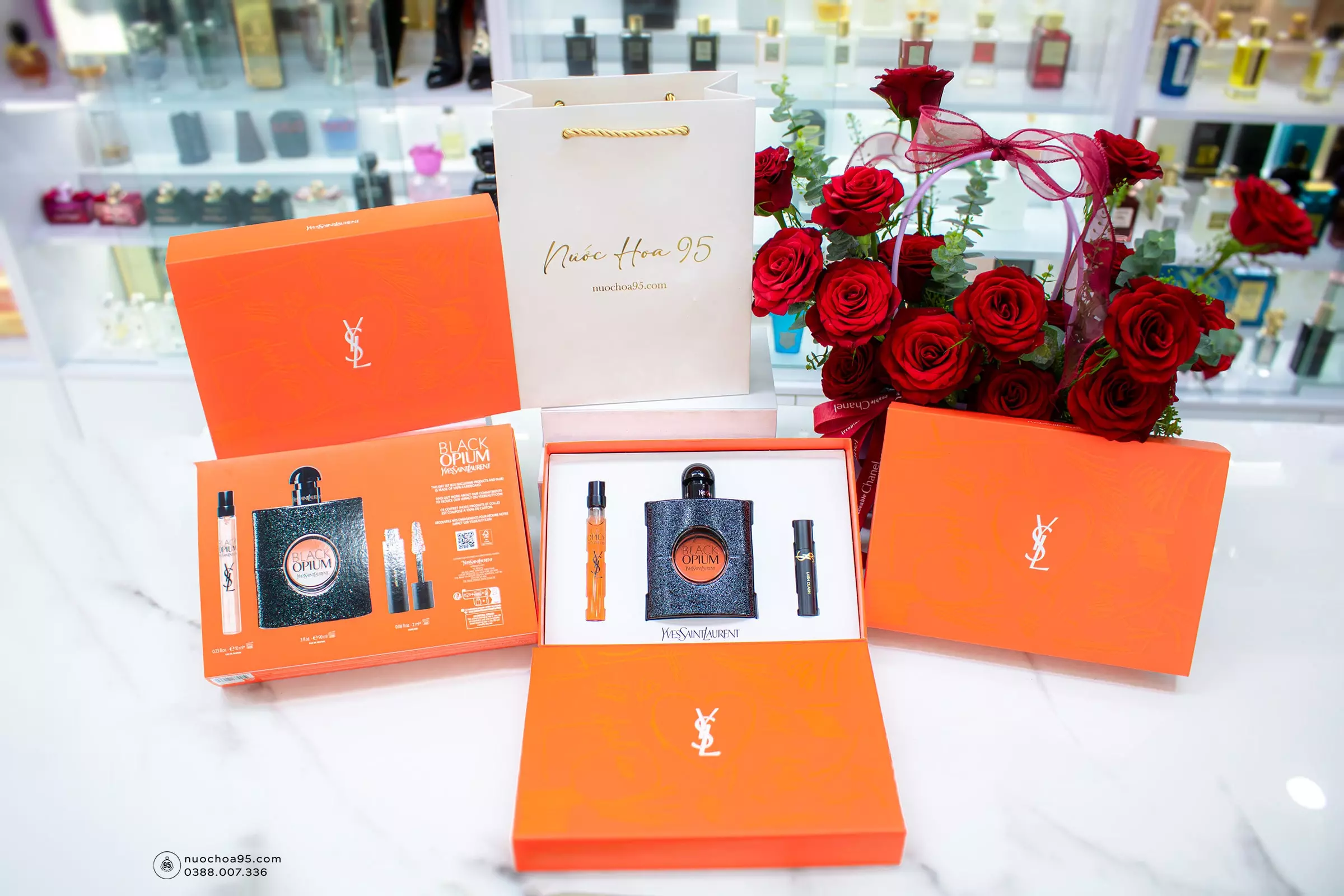 Giftset Nước Hoa Yves Saint Laurent Black Opium EDP (90ml + Mini 10ml + Mascara 2ml) - Ảnh 2